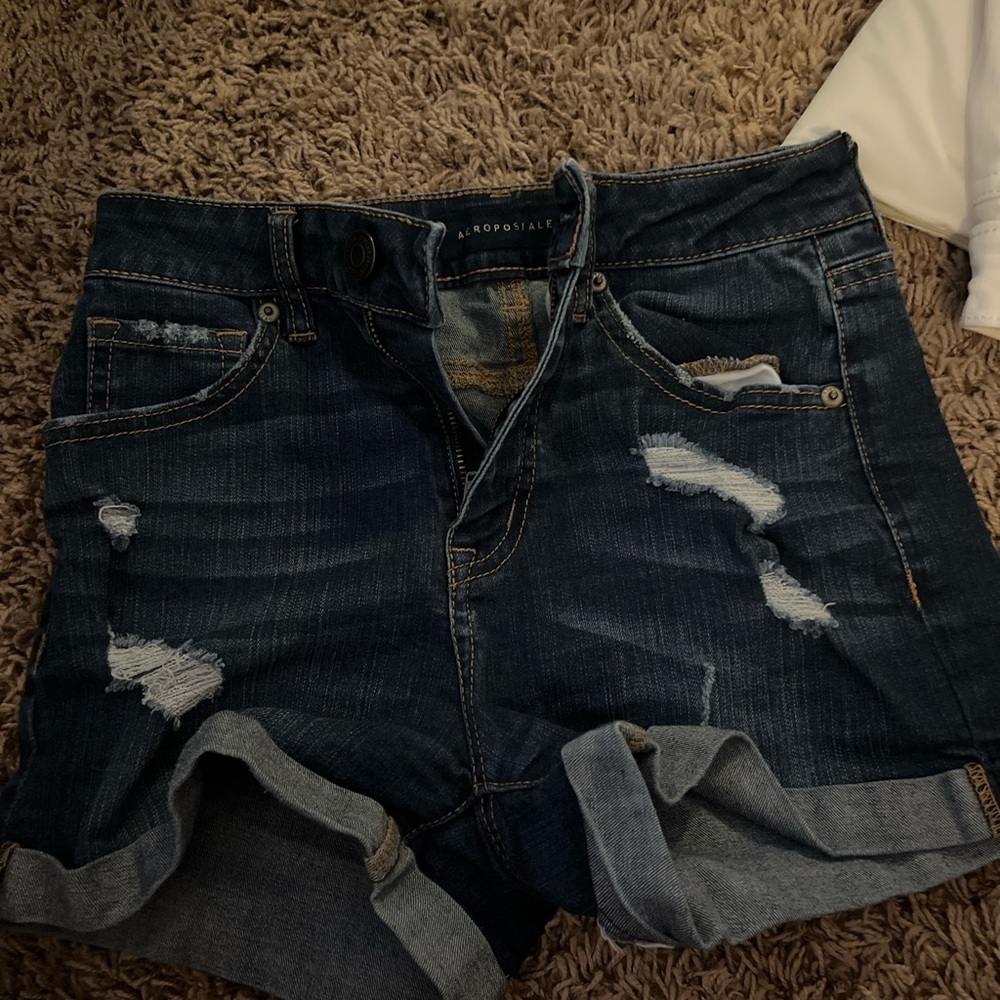 Aeropostale Distressed Denim Shorts